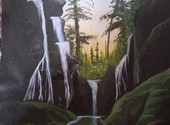 Картина на холсте акрилом"Водопады"