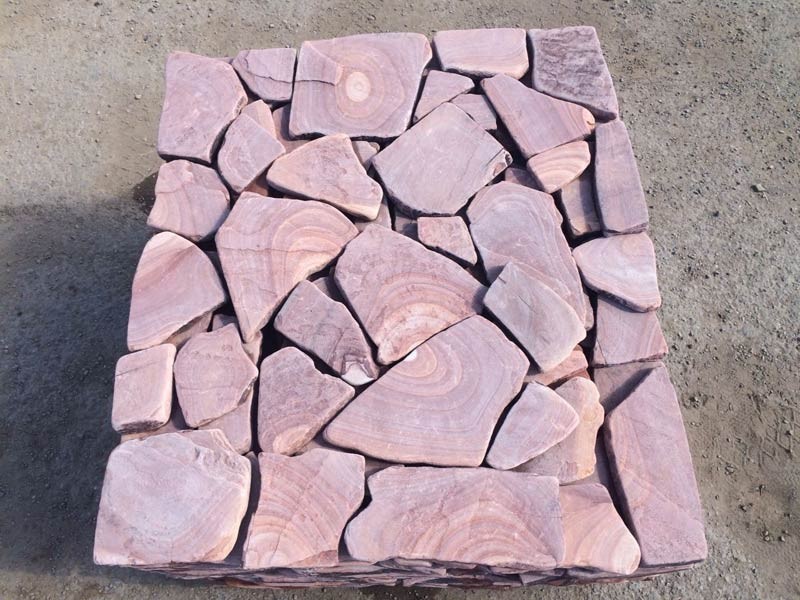 Галтованный камень Розовый с разводом песчаник натуральный природный