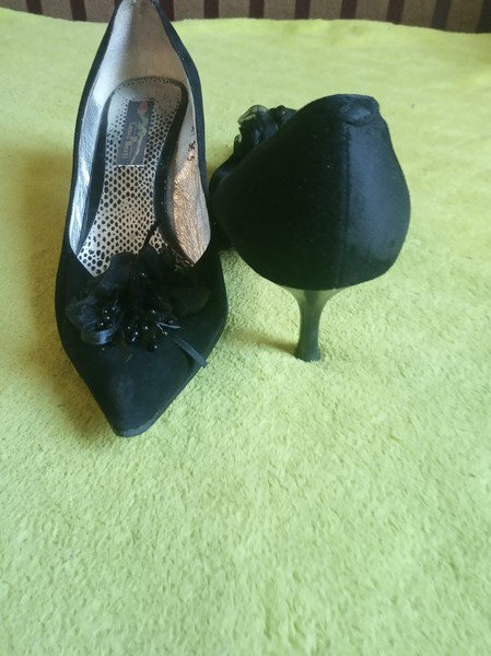 Туфли черные замша