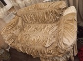 Чехол на диван бархат с кружевом