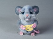 Валяная игрушка мышонок Пуня