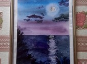 Картина ручной работы "Лунная ночь"