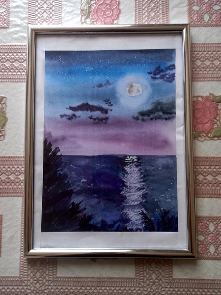 Картина ручной работы "Лунная ночь"