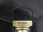 Черный кожаный портфель Auchamo