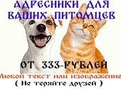 Поданное объявление: Адресные жетоны для кошек и собак с лазерной гравировкой